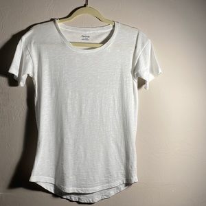 Madewell 100% white cotton crew neck T